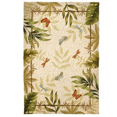 Home Comfort Homefires Butterflies and Dragonflies 22-Inch by 34-Inch Indoor Outdoor Hand Hooked Area Rug