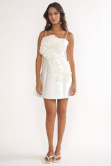 Cosmique 3D Ruffle Design Mini Dress White