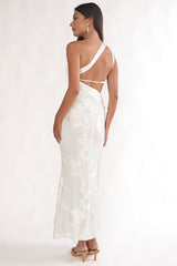 Kairi One-Shoulder Sash Maxi Dress White
