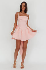 Wilder Oversized Back Bow Mini Dress Pink