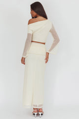 Alivya Ruched Side Maxi Skirt Butter