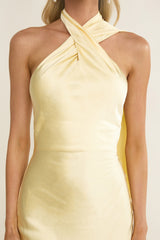 Alvara Crossover Halterneck Maxi Dress Butter