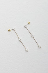 Ophir Chain Drop Earrings Gold Pearl