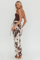 Takara String Tie Maxi Skirt Cow Print