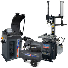 Däckmaskin Weber STM-102 & Hjulbalanserare STW-202 Paket inkl. Monteringsarm & 50L Kompressor