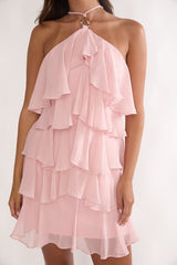 Darylyn Tiered Ruffle Mini Dress Pink