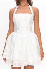 Lusting Halter A-Line Mini Dress White