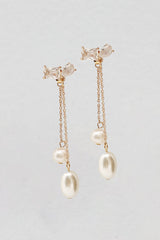 Swan Lake Pearl Drop Earrings Gold