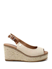 Sandali zeppa Beige Refresh