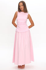 Keeeva Boatneck Maxi Dress Pink