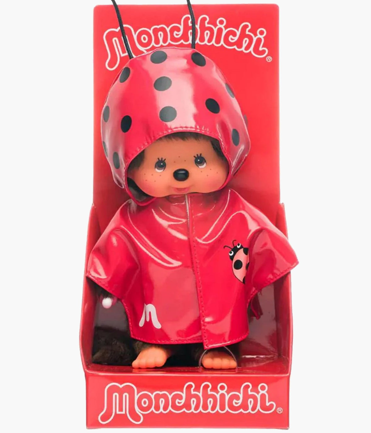 Monchhichi - Boy in a Ladybug Raincoat - 8" Plush