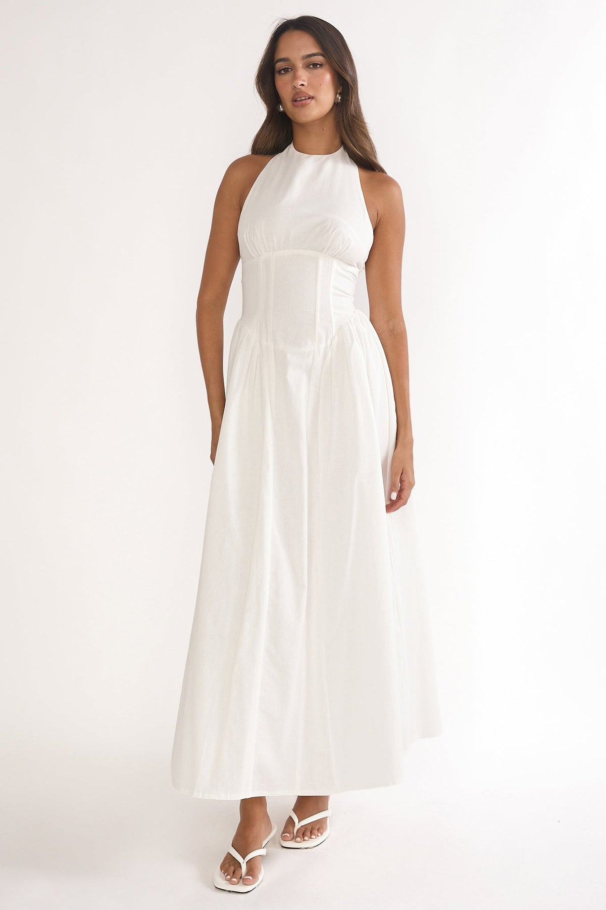 El Corazon High Halterneck Maxi Dress White
