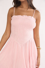 Delin Smocked Layered Maxi Dress Blush