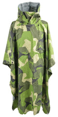 Ale-Tex drielaagse waterdichte legerponcho met M90-camouflage, capuchon, hals met ritssluiting en winddicht ontwerp.
