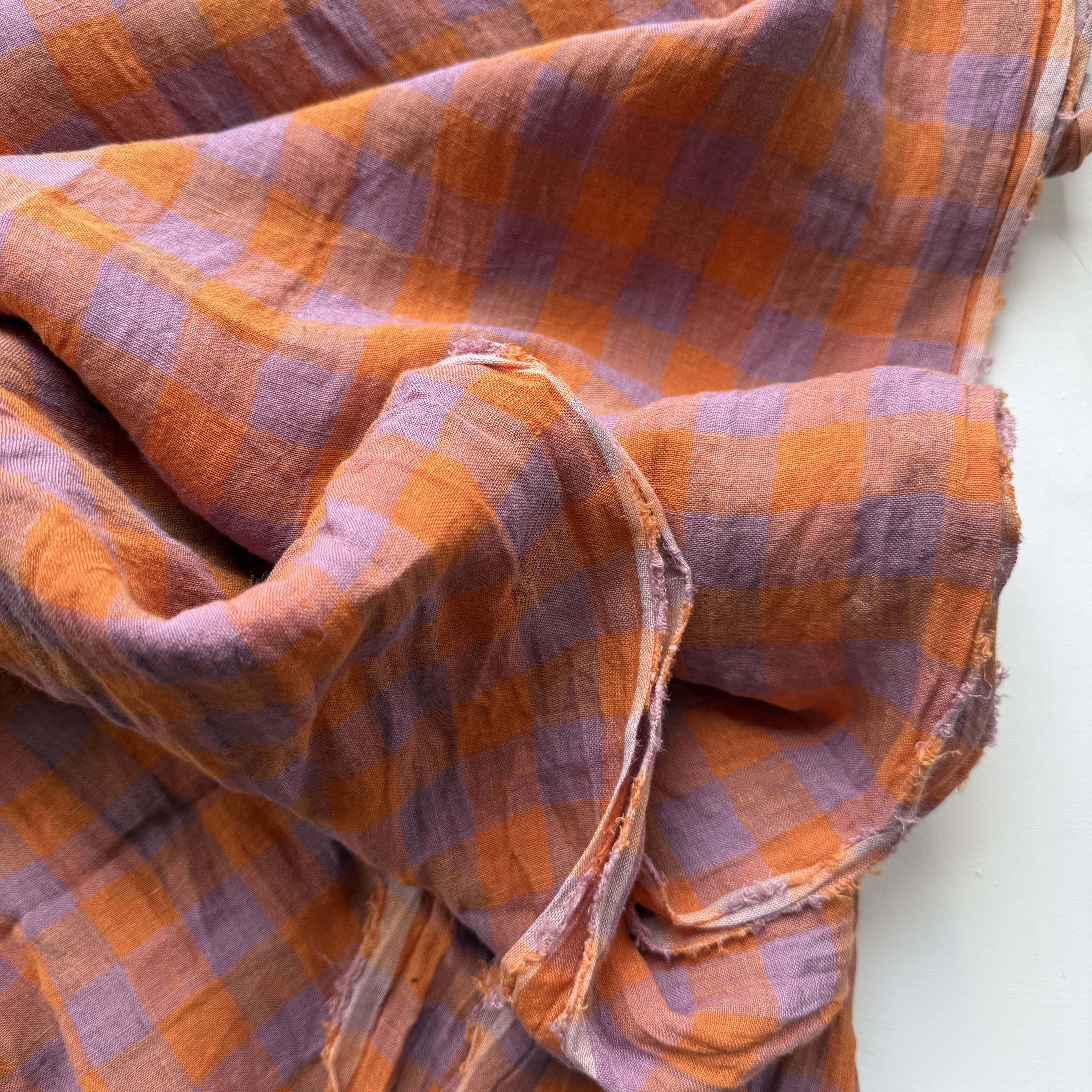 Default Feria - Sunrise Gingham - 100% Linen Yarn Dyed